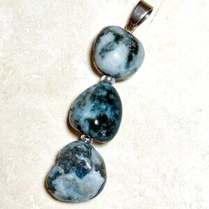 2/$20, Natural Teal Tree Agate Pendant, Genuine Gemstone Pendant